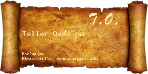 Teller Oxána névjegykártya